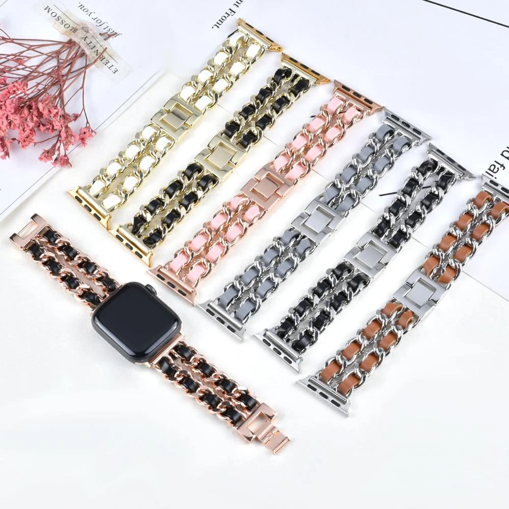 Title 12, Pulseira compatível com Apple Watch, elos cuban...