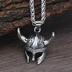 Colar com capacete nórdico viking de liga metálica. Estilo guerreiro, ideal para homens e mulheres. Um presente que simboliza força e coragem. — foto 9