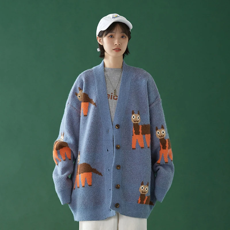 Title 3, Autumn and Winter Cardigan Jacket, All-match Kn...