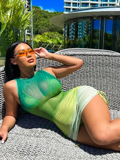 Title 5, Sexy Triangle Bag Mesh Bikini, three-piece, gra...