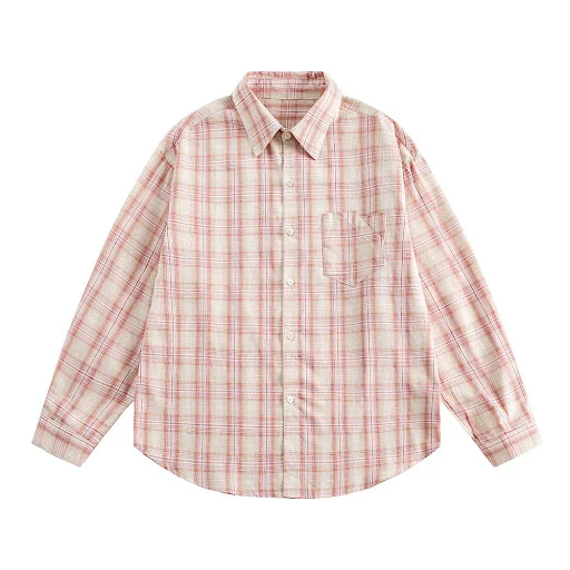 Title 11, Irregular Pocket Personality Design Loose Plaid...