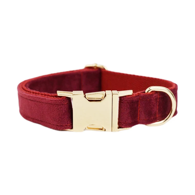 Velvet fabric dog collar, soft and adjustable, stylish and comfortable for daily walks and special occasions — photo 10
