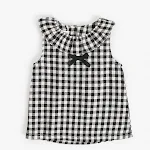 Conjunto infantil coreano de verão, estilo Ins, xadrez e bolinhas, duas peças com laço, camiseta e shorts, roupa de bebê, estilo europeu — foto 4