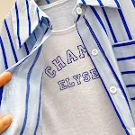 Conjunto de três peças com camisa de manga longa listrada para meninas jovens e pequenas. Perfeito para conforto e estilo no dia a dia. — foto 14