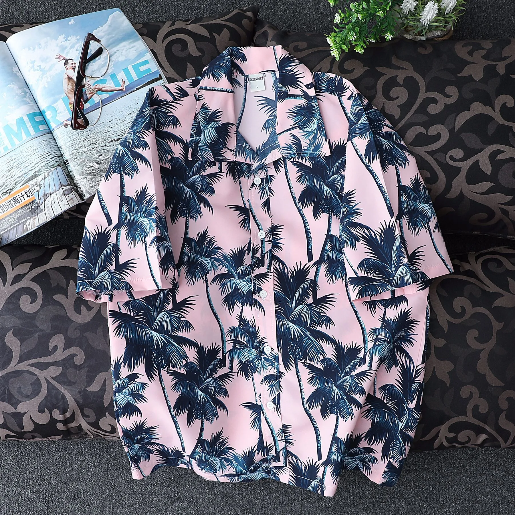 Surf Camisa floral de manga corta de secado rápido — foto 3