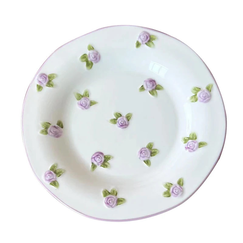 Prato para petiscos em cerâmica com relevo e sob vidrado. Sirva seus snacks com elegância e sofisticação. Perfeito para qualquer ocasião. — foto 3