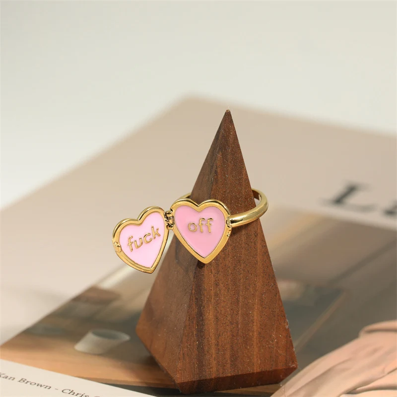 Anel floral banhado a ouro e cobre com gotejamento de óleo, um acessório popular que adiciona um toque elegante e brilhante ao seu visual. — foto 4