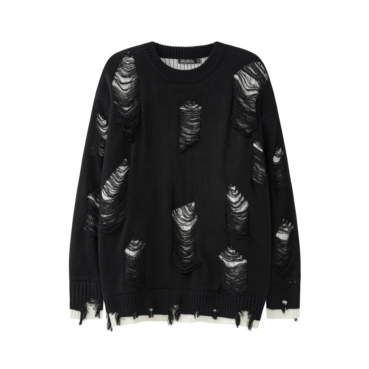 Oversize-Paar-Pullover mit Fake-Zweiteiler-Design und Lochmuster, lässiger Stil, ideal für entspannte Stunden und cooles Aussehen — foto 5
