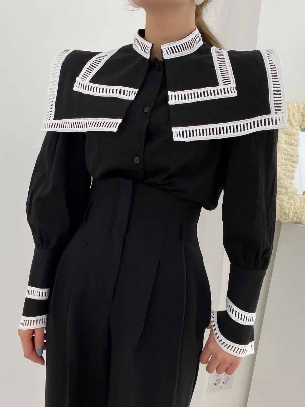 Title 8, Camicia da donna con maniche a sbuffo larghe e ...