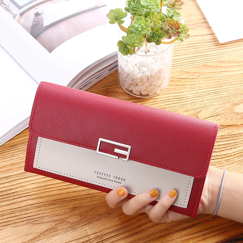 Title 2, Carteira Clutch Longa Trifold com Fivela, Porta...