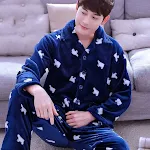 Navy Big Bear Male Cardigan