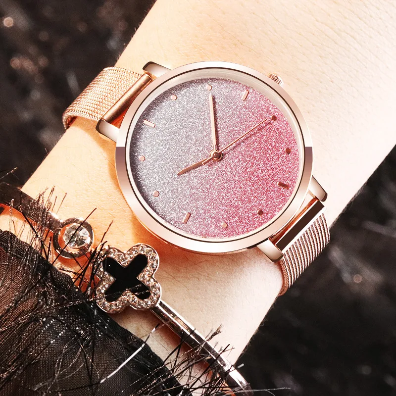 Relógio de quartzo estelar gradiente. Desfrute da elegância e precisão. Design único para mulheres e homens. Mostre seu estilo sofisticado com este relógio! — foto 10