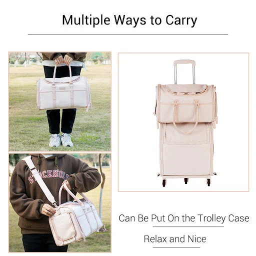 Luxury Pet Carrier Bag For Small Dogs Nude Pink Portable Foldable Dog Travel Tote Bag Breathable Anti-Scratch Oxofrd Pet — photo 4