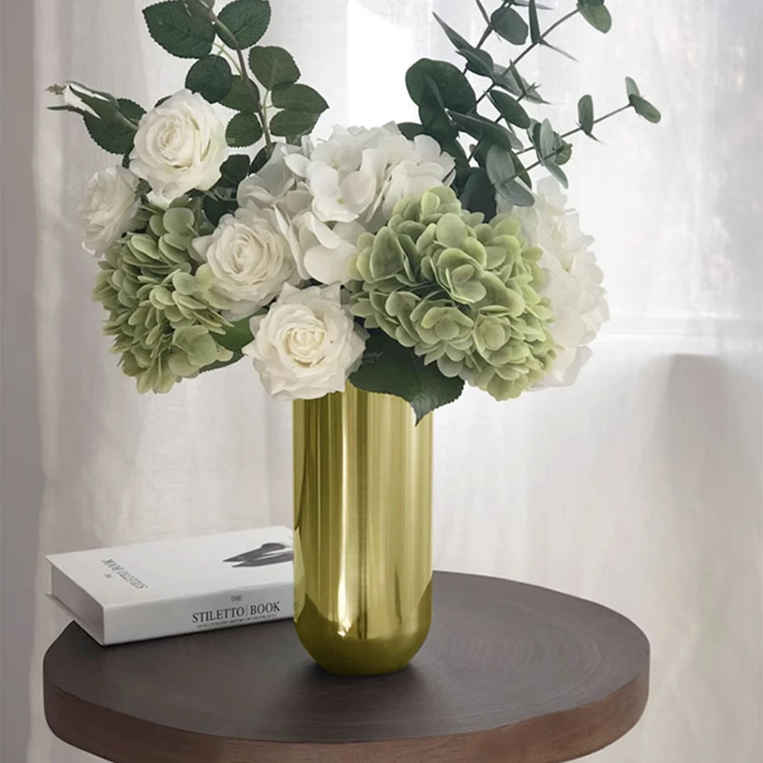 Stainless Steel Vase Decoration for Dried Flowers Black Home Living Room Dining Table Decorations Flower Container — photo 11