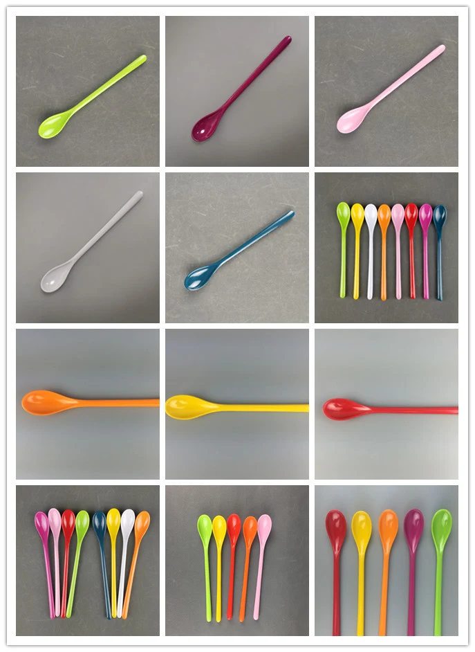 Title 14, Colored Plastic Long Handle Coffee Spoon Melami...