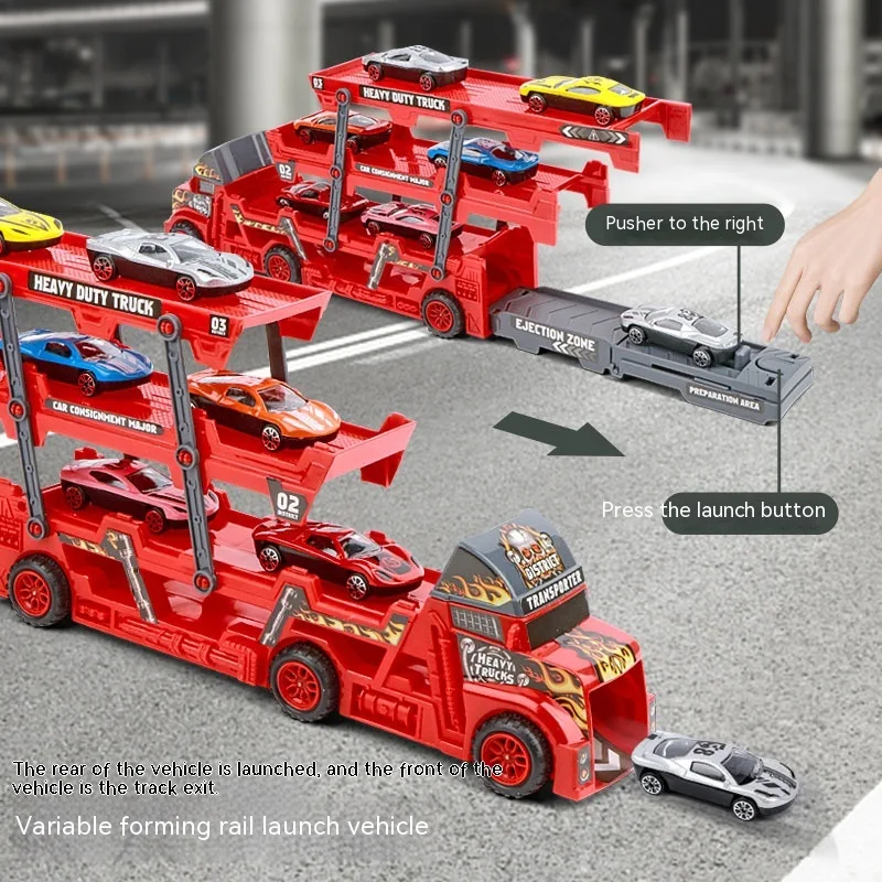 Children's Catapult Folding Container Truck DIY Launch Alloy. Build, Launch, and Play with this fun DIY toy set for kids — photo 1
