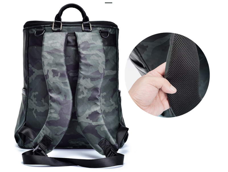 Bolso Pañalera Camuflaje Multifuncional Impermeable Doble Hombro, Amplio Espacio para Bebé, Resistente al Agua, Perfecto para Viajes. — foto 7