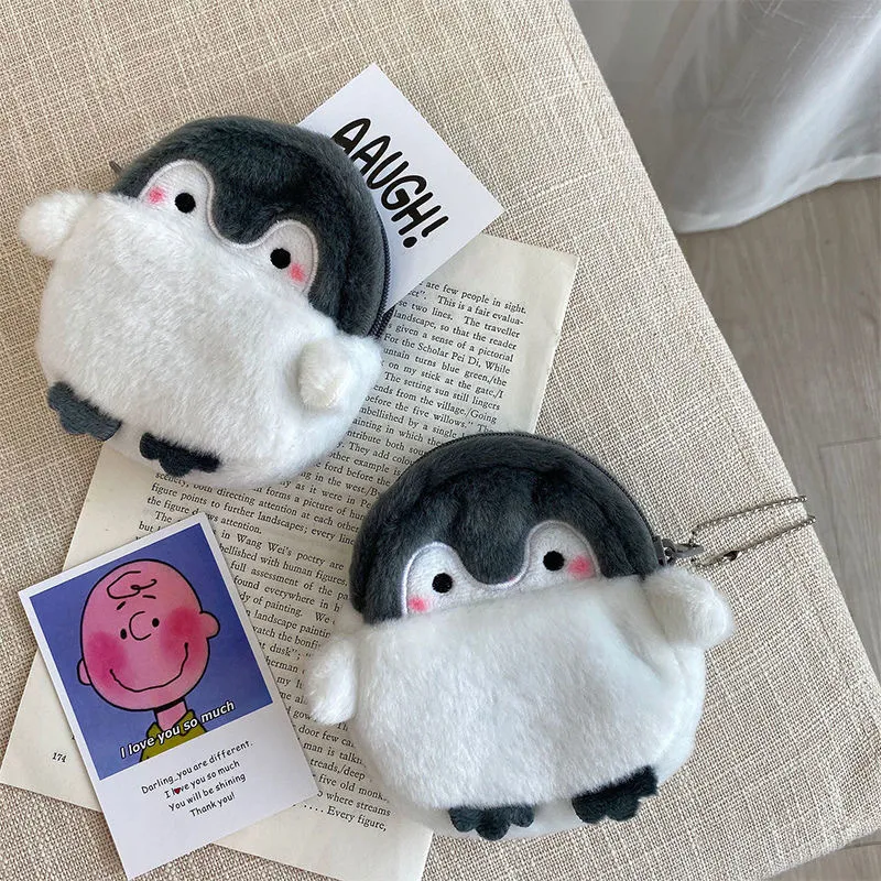 Cute Cartoon Penguin Plush Coin Purse Pendant, a charming and practical way to store your coins and add a touch of fun. — photo 4