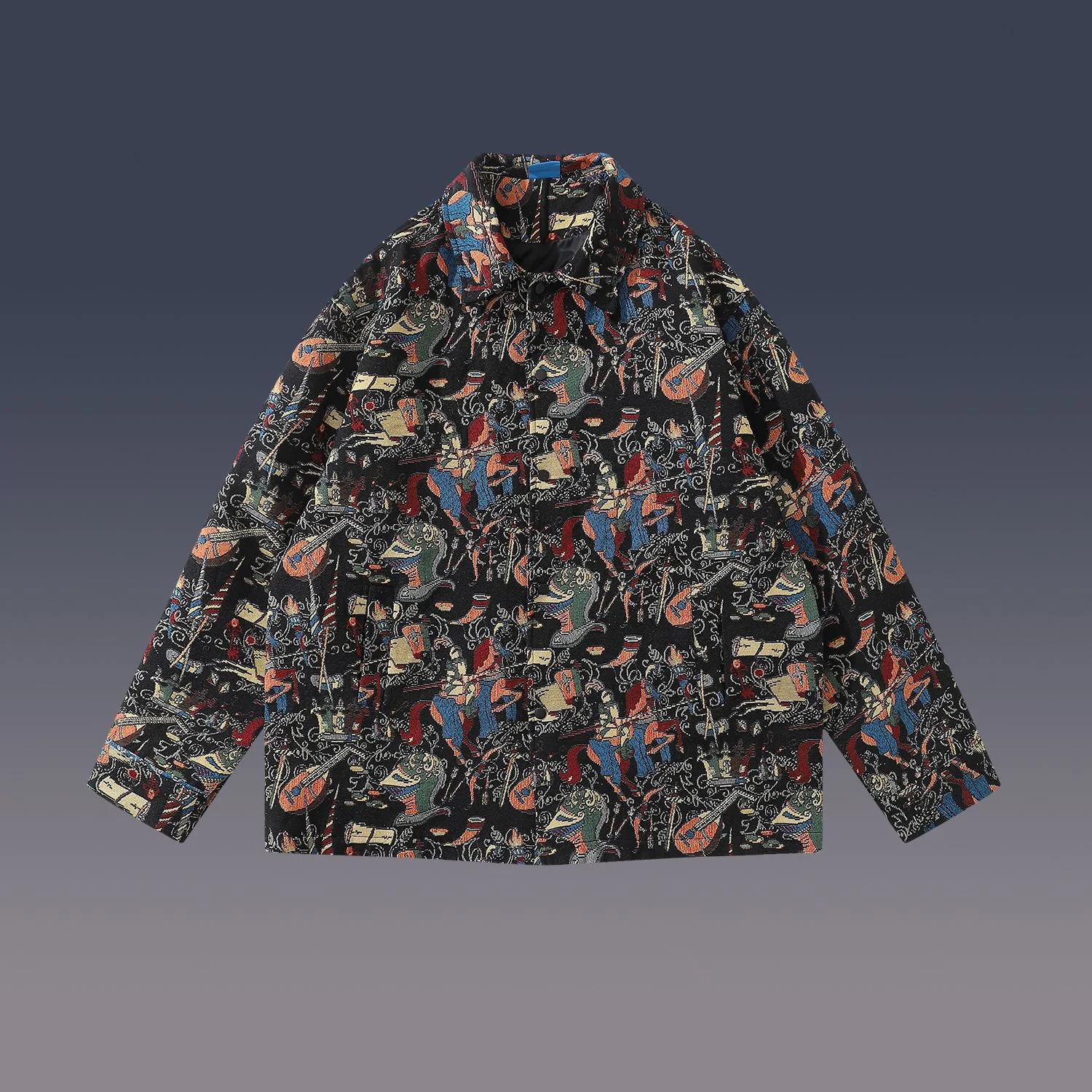 Men's Jacquard Embroidered Jacket Trench Coat — photo 2
