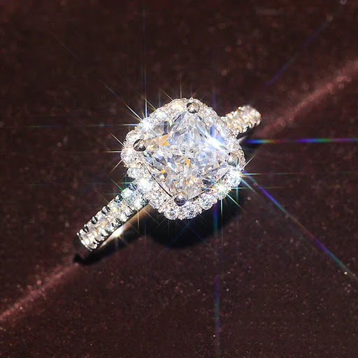 Title 1, Anel de prata esterlina S925 com diamante simul...