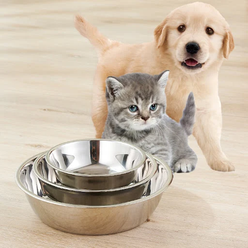 Stainless Steel Metal Dog Bowl for Small Medium Large Dogs Replacement Basic Dog Bowls Thickened Dog Water Feeder Bowls — photo 3