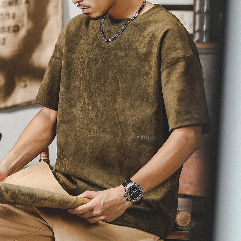Retro Washed T-shirt Heavy Short-sleeved Shirt Men – Comfortable and stylish vintage-inspired shirt, perfect for everyda — photo 7