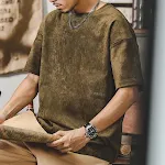 Retro Washed T-shirt Heavy Short-sleeved Shirt Men – Comfortable and stylish vintage-inspired shirt, perfect for everyda — photo 7