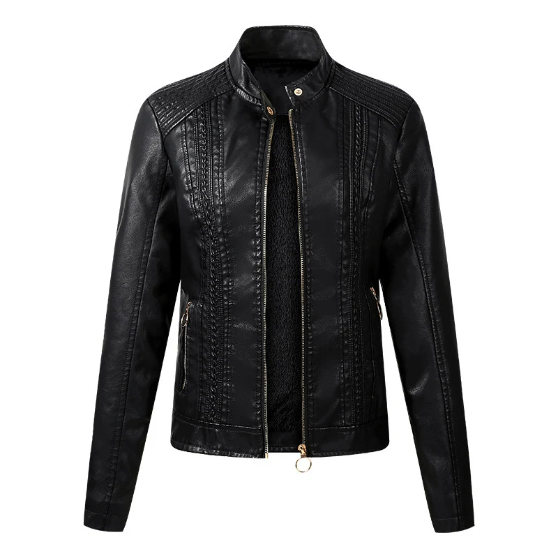 Title 11, Long Sleeve Ladies Leather Jacket PU Leather Wo...