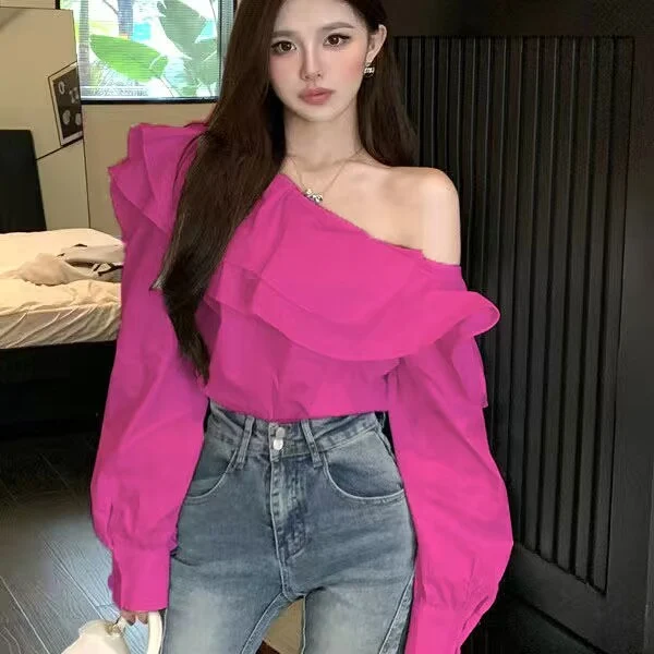 Title 15, Womens Ruffled Off-the-shoulder Long Sleeve De...
