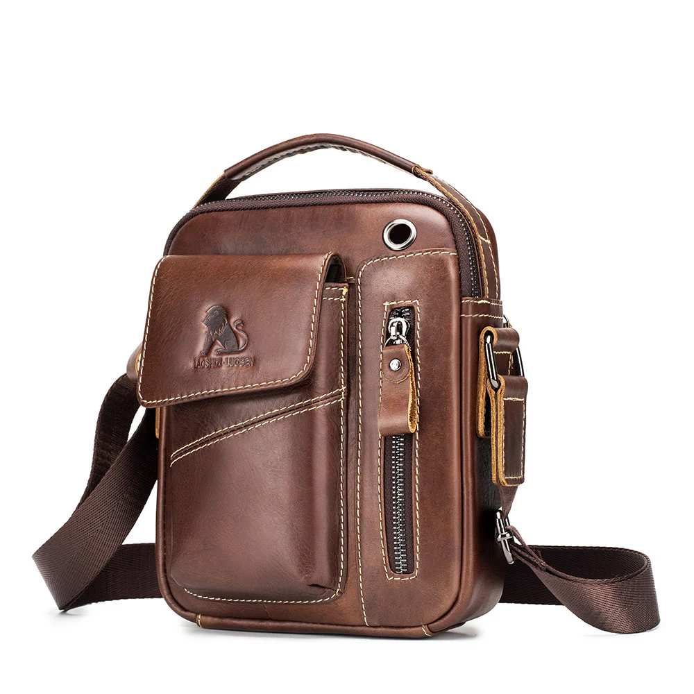 Bolsa Mensageiro de Couro Masculina Tendência da Moda - Conforto e Estilo para Homens Modernos, Perfeita para o Dia a Dia. — foto 2