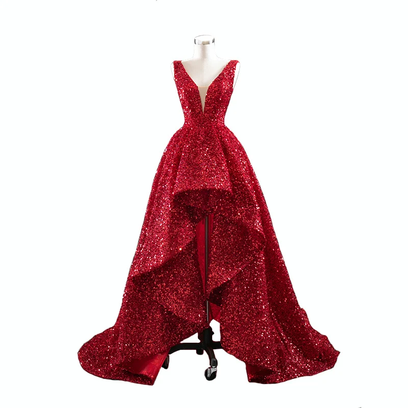 Title 2, Bridal V-neck European and American sequined tu...