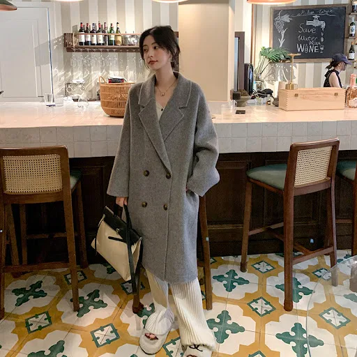 Title 4, Womens Alpaca Fleecefiber Woolen Overcoat Stay...