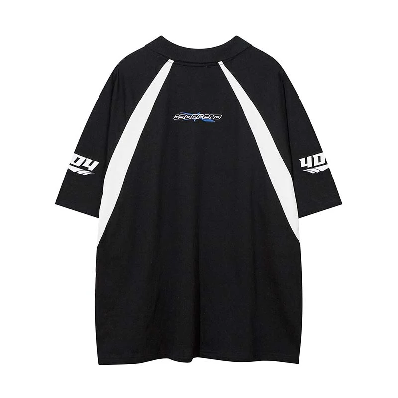 Men's Street Fashion Retro Color Contrast Patchwork Sports Short-Sleeved T-shirt. Stylish and comfortable for urban and — photo 13