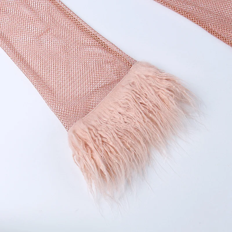 Title 8, Womens Knitted Round Collar Gauze Long-sleeved...