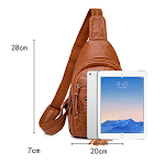 Bolsa de peito diagonal de couro macio europeu e americano lavado, design moderno e casual, perfeita para uso diário, confortável e prática para transportar seus itens. — foto 6