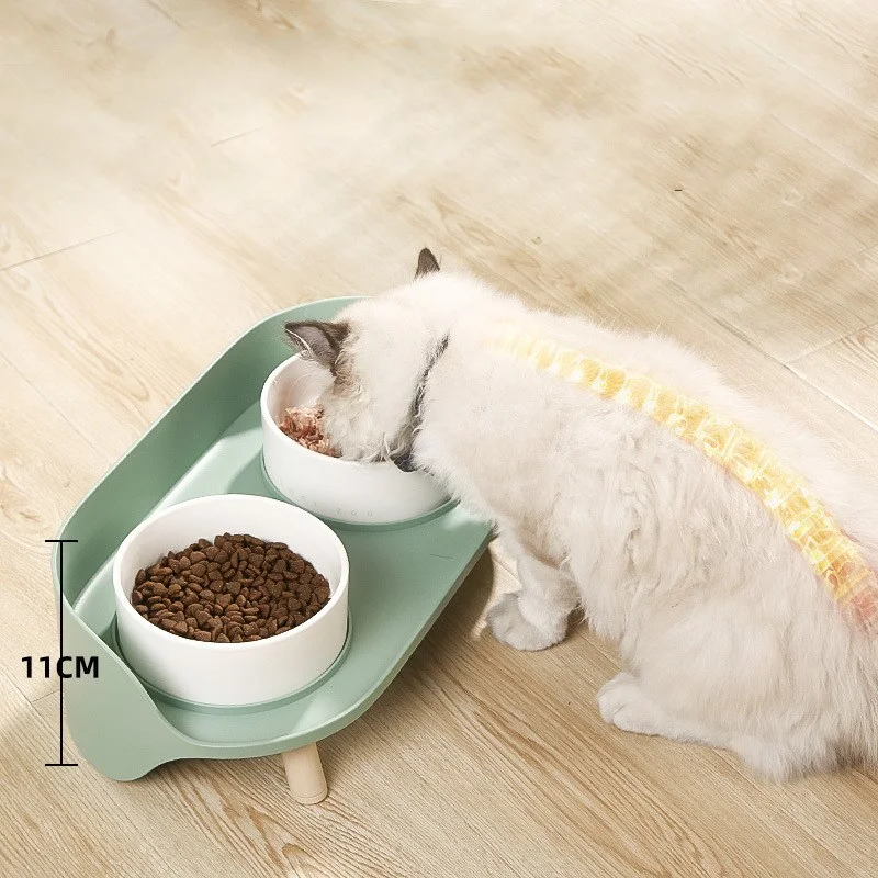 Title 4, Ceramic Cat Bowl Double Bowl Protects Cervical ...