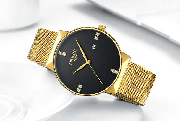 Title 8, Nibosi fashion ultra-thin mesh strap quartz wat...