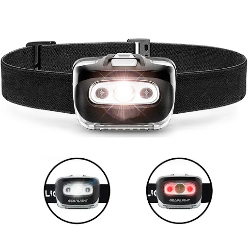 Title 2, Mini Lanterna de Cabeça Forte 3LED XPG 3W 2 Luz...
