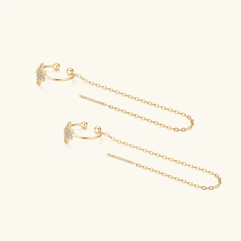 Brincos pendurados de diamantes japoneses e coreanos de alta qualidade, combinam com tudo, sofisticados e elegantes, perfeitos para qualquer look. — foto 1