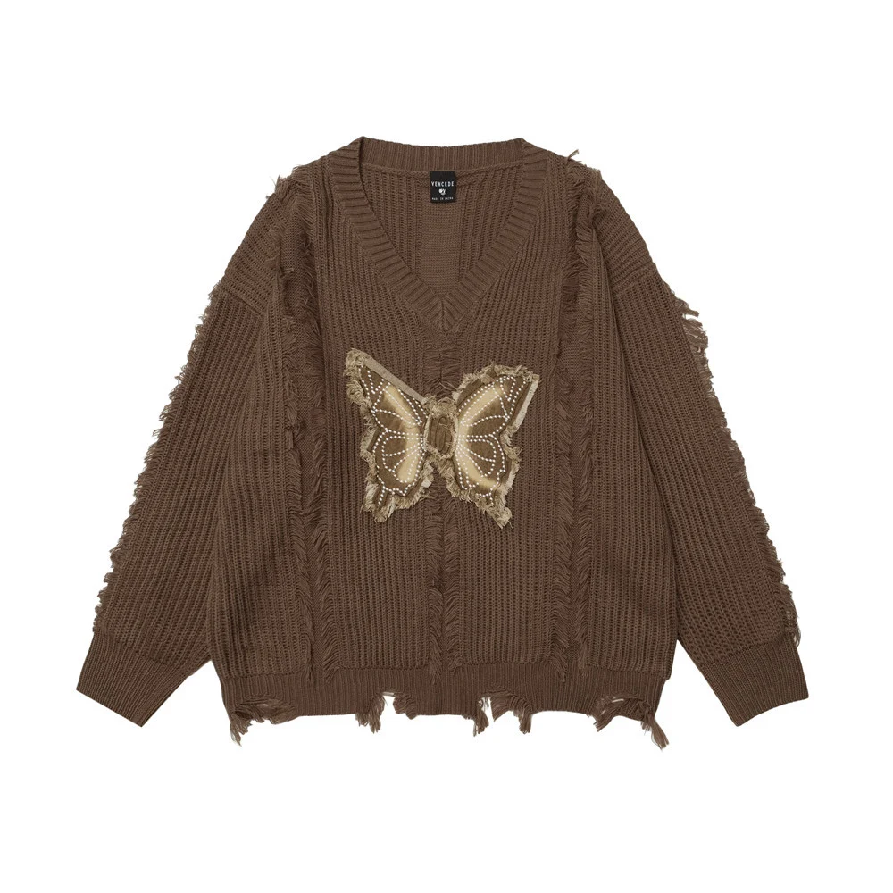 Title 2, Butterfly Destroyed Frayed Knitted Worn Design ...