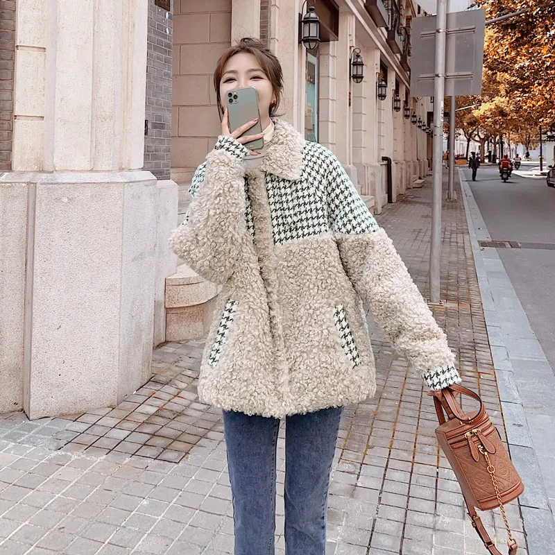 Title 4, Womens Furry Thickened Lamb Wool Coat Stay war...