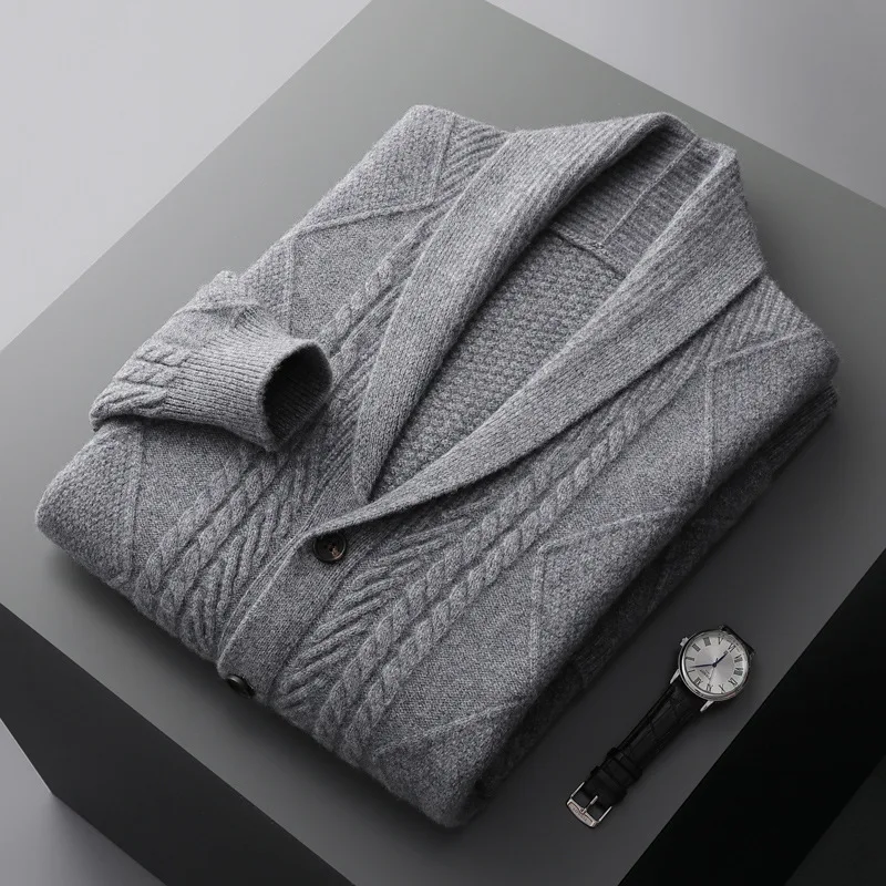 Men's Cashmere Cardigan Half Turtleneck Button Cashmere Coat Luxurious Comfort and Style Perfect for Cooler Weather. — photo 7