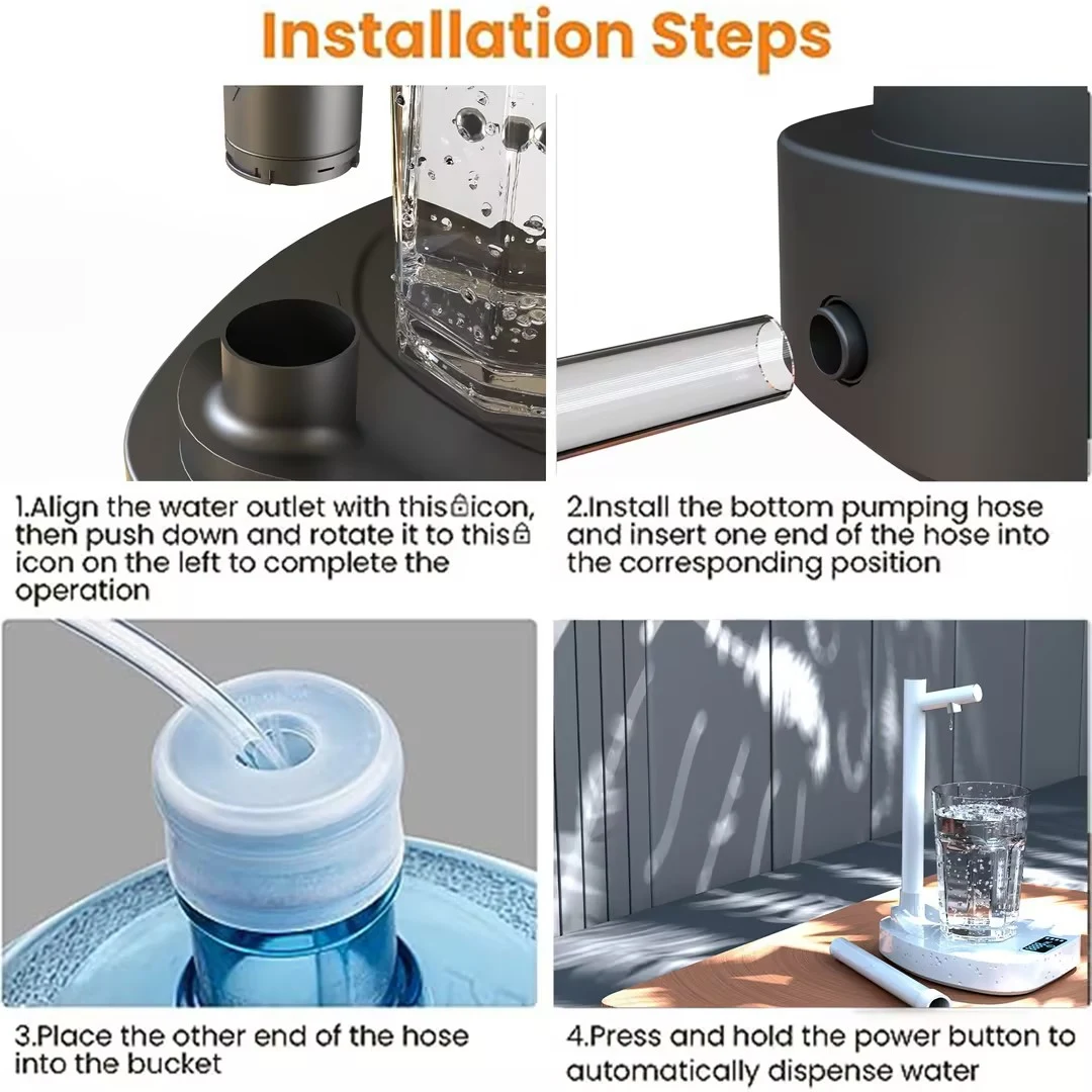 Added Extension Tube Automatic Water Dispenser, Rechargeable Water Bottle Desktop with Stand. Convenient and easy water — photo 6