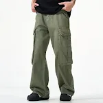Men's Army Green Cargo Pants with Multi-Pocket Design. Loose Straight Fit for Comfortable Everyday Wear. Perfect for Cas — photo 5