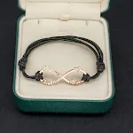 Rose goldblack rope