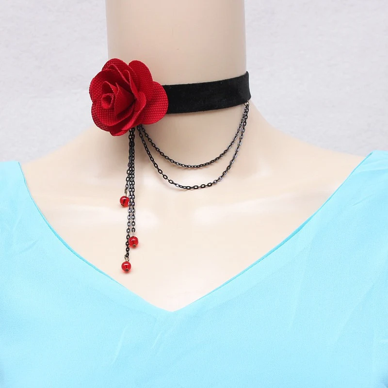 Colar estilo rainha com pingente de borla rosa vintage, acessório feminino elegante, perfeito para diversas ocasiões. — foto 8