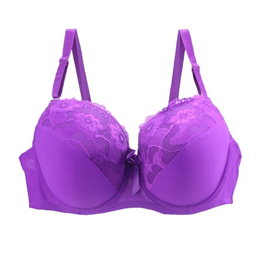 Title 2, Thin Plus Size Bra with Lace Patchwork Embroide...