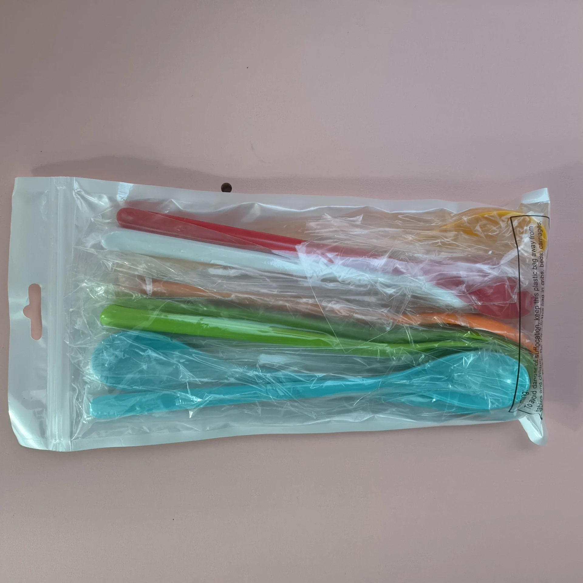 Title 10, Colored Plastic Long Handle Coffee Spoon Melami...