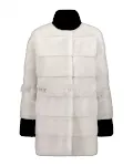 Abrigo de visón de piel sintética cosida con terciopelo para una calidez lujosa y un estilo elegante perfecto para el invierno. — foto 3