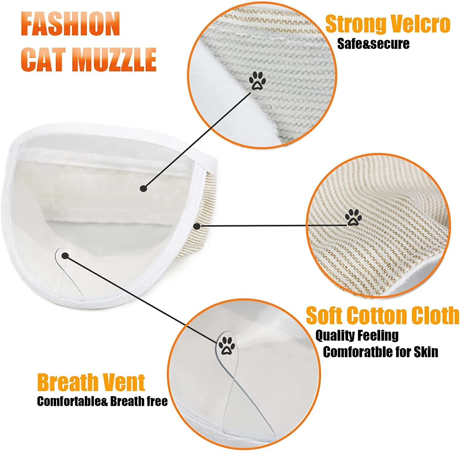 Title 7, Cat Anti Bite Muzzles Breathable Cat Travel Too...